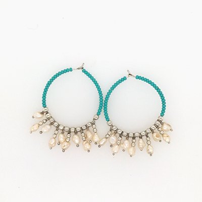 Turquoise Baali Hoop Earrings